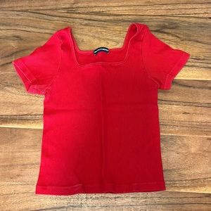 square neck brandy melville red tee
